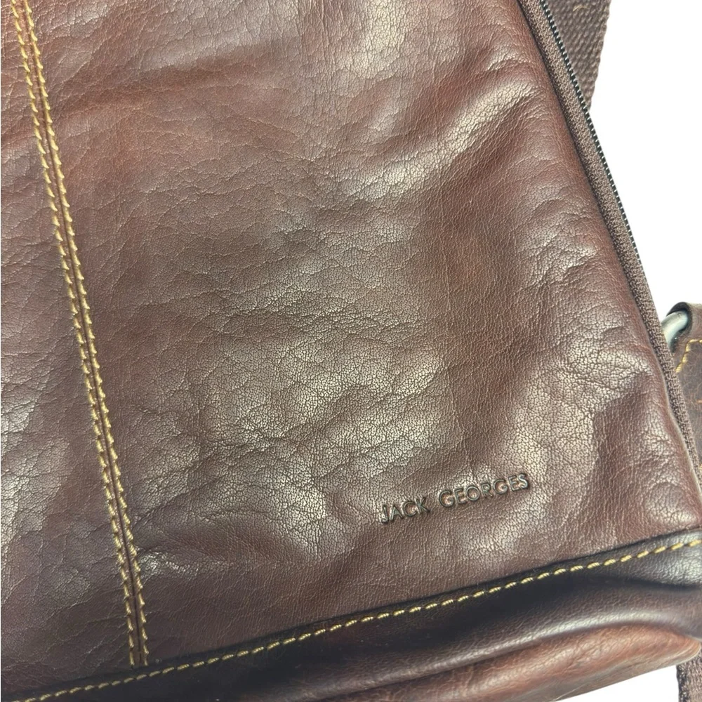 Jack Georges Brown Leather Backpack‎